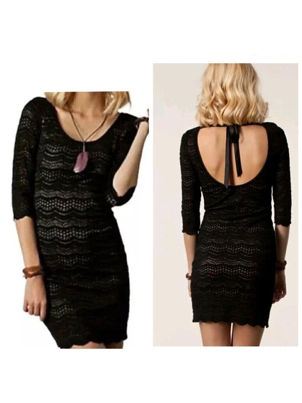 DENIM & SUPPLY Ralph Lauren|  Black Lace Open Back Dress Size SMALL